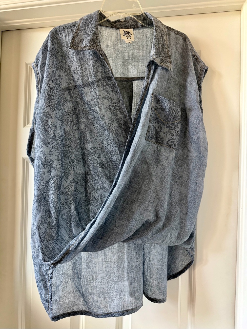 ivy jane Light Blue Draped Wrap-Front Tunic